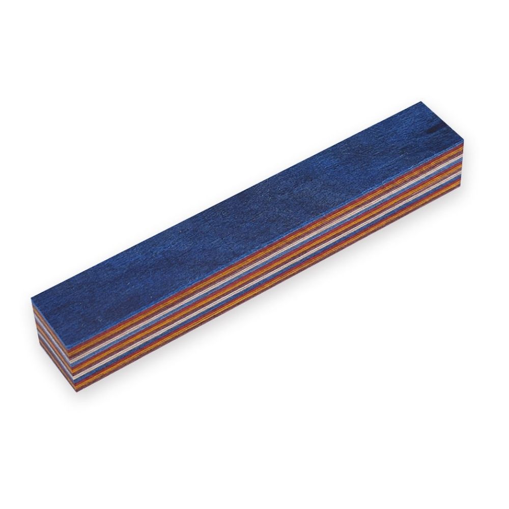 Pen blank - Stabilisiertes Schichtholz - 130x20x20 mm - Blau Rot - Pfeifenecke